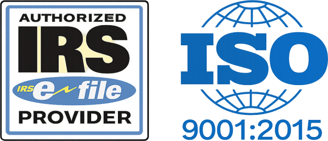 Authorized IRS e-file Provider · ISO 9001:2015 certified